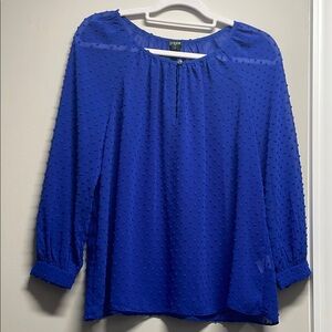 J. Crew Blue 3/4 Sleeve Relaxed Blouse